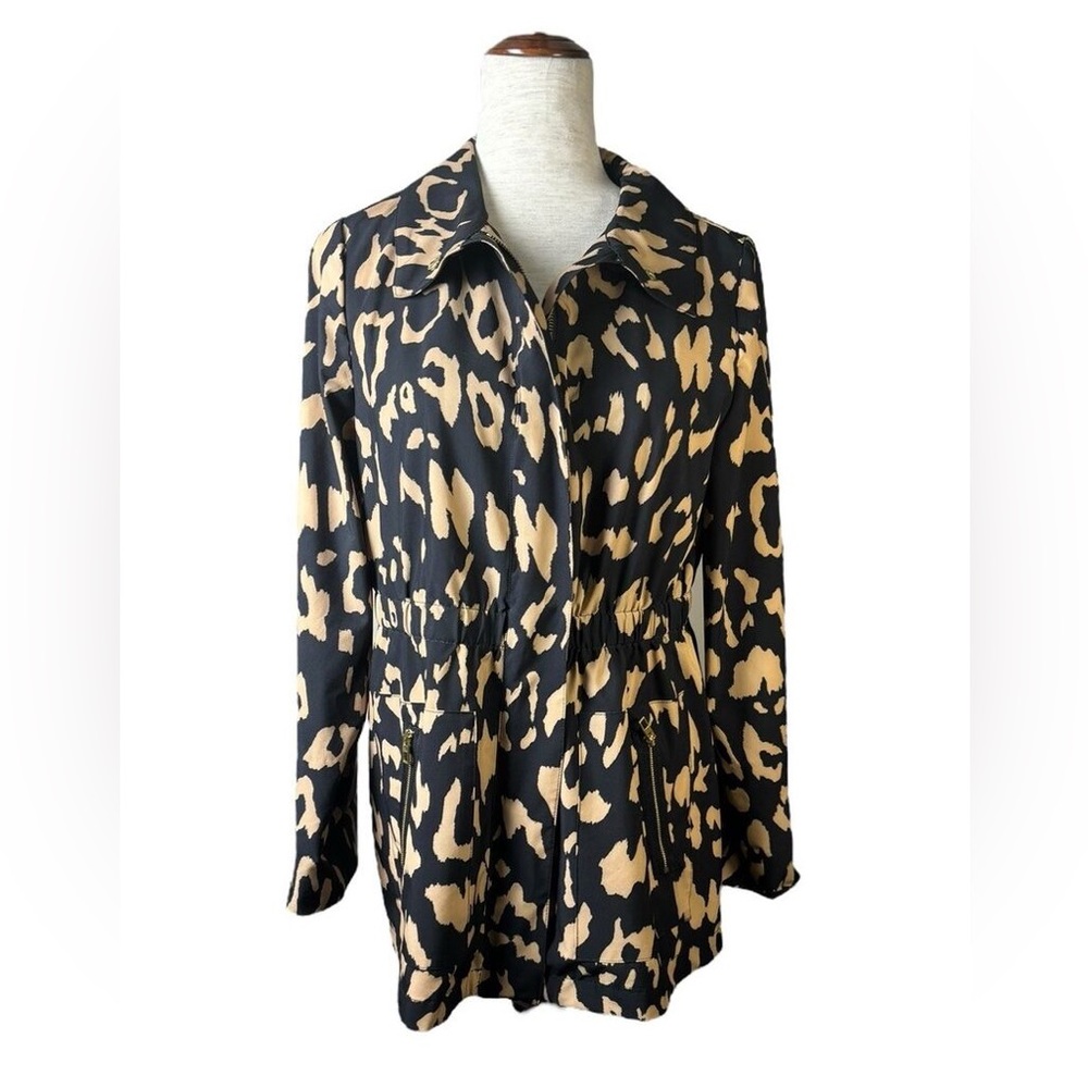 Zenergy by Chicos Leopard Print Rain Jacket Sz. 3 (Large)